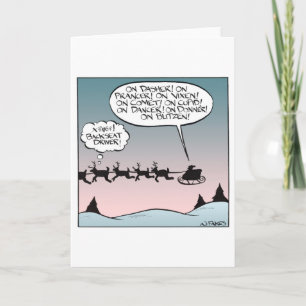 Cartes Pour Fêtes Annuelles Pilote de siège arrière père Noël