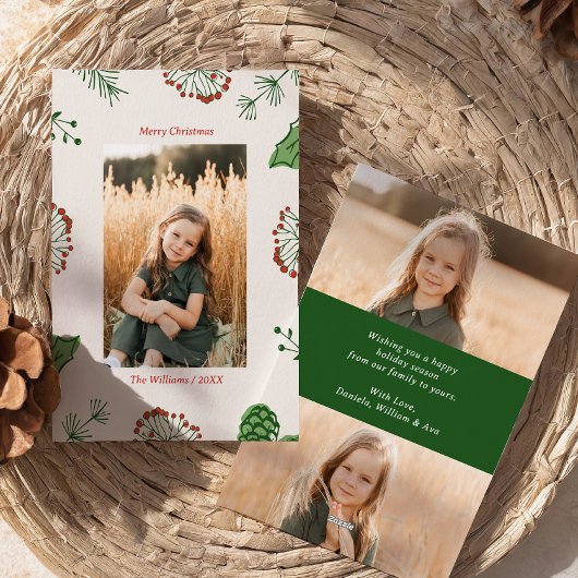 Cartes Pour Fêtes Annuelles Pin à mistletoe à main rustique Noël 3 Photo