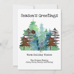 Cartes Pour Fêtes Annuelles Pin de cerf rustique Joyeuses Fêtes