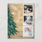 Cartes Pour Fêtes Annuelles Pin de pin rustique - photo Collage Noël (Devant)