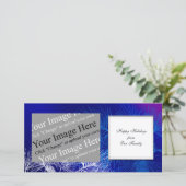 Cartes Pour Fêtes Annuelles Pin d'hiver bleu et blanc personnalisé (Debout devant)