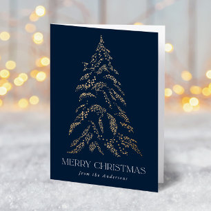 Cartes Pour Fêtes Annuelles Pin d'hiver pétillant Joyeux Noël Non photo