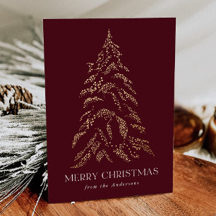 Cartes Pour Fêtes Annuelles Pin d'hiver pétillant Joyeux Noël Non photo
