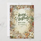 Cartes Pour Fêtes Annuelles Pin d'or de Noël (Devant)