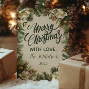 Cartes Pour Fêtes Annuelles Pin et baie Fêtes d'hiver