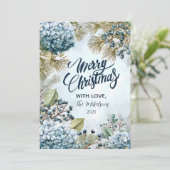 Cartes Pour Fêtes Annuelles Pin neige de Noël Hydrangea (Debout devant)