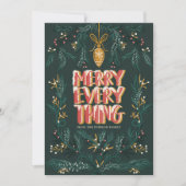 Cartes Pour Fêtes Annuelles pin vert illustration or cool Joyeux Noël (Devant)