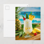 Cartes Pour Fêtes Annuelles Pina Colada - Classique tropicale (Devant / Derrière)