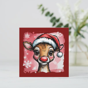Cartes Pour Fêtes Annuelles Pinceaux de rennes de Noël Prépa Noël Féminin