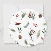 Cartes Pour Fêtes Annuelles Pine Berry Botanique Naturel Vacances photo Ronde (Dos)