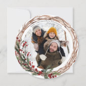 Cartes Pour Fêtes Annuelles Pine Berry Botanique Naturel Vacances photo Ronde (Devant)