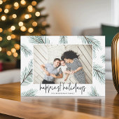 Cartes Pour Fêtes Annuelles Pine Boughs | Happy Holidays Photo