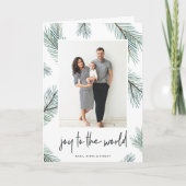 Cartes Pour Fêtes Annuelles Pine Boughs | Photo de vacances pliée (Devant)