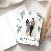 Cartes Pour Fêtes Annuelles Pine Boughs | Photo de vacances pliée