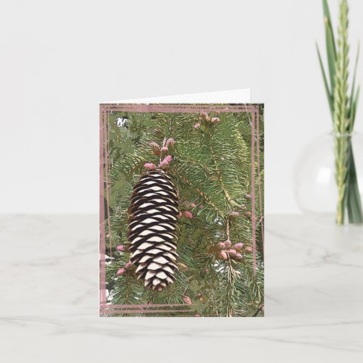 Cartes Pour Fêtes Annuelles Pine Cone & Berries (Devant)