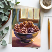 Cartes Pour Fêtes Annuelles Pine Cones Automne Aquarelle automne