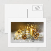 Cartes Pour Fêtes Annuelles Pine Cones et bougies de Noël (Devant / Derrière)