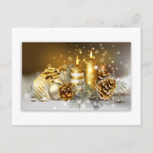 Cartes Pour Fêtes Annuelles Pine Cones et bougies de Noël (Devant)
