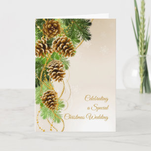 Cartes Pour Fêtes Annuelles Pine Cones, Evergreens, Félicitations Mariages de