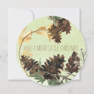 Cartes Pour Fêtes Annuelles Pine Cones Nature Round Christmas Holiday Card