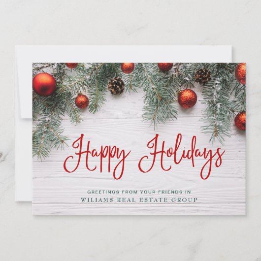 Cartes Pour Fêtes Annuelles Pine Cones Noël Rustique Accueil d'entreprise (Devant)