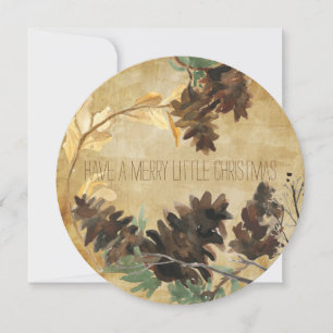 Cartes Pour Fêtes Annuelles Pine Cones Textured Round Christmas Holiday Card