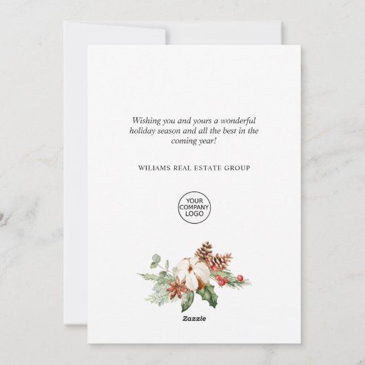 Cartes Pour Fêtes Annuelles Pine Cones Wreath Noël Entreprise (Dos)