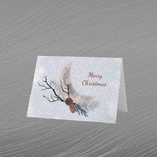Cartes Pour Fêtes Annuelles Pine de Noël Branches des cônes Aquarelle