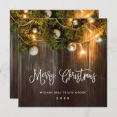 Cartes Pour Fêtes Annuelles Pine de Noël cônes Entreprise Salutation rustique (Devant / Derrière)