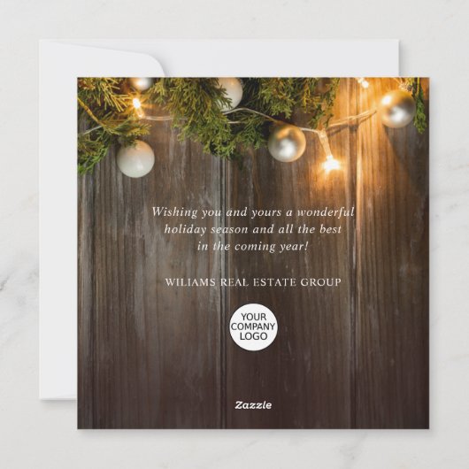 Cartes Pour Fêtes Annuelles Pine de Noël cônes Entreprise Salutation rustique (Dos)