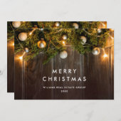 Cartes Pour Fêtes Annuelles Pine de Noël cônes Entreprise Salutation rustique (Devant / Derrière)