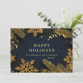 Cartes Pour Fêtes Annuelles Pine de Noël cônes Entreprise Salutation rustique (Debout devant)