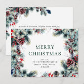 Cartes Pour Fêtes Annuelles Pine de Noël cônes Salutation rustique (Devant / Derrière)