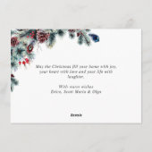 Cartes Pour Fêtes Annuelles Pine de Noël cônes Salutation rustique (Dos)