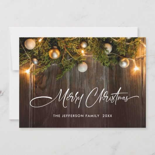 Cartes Pour Fêtes Annuelles Pine de Noël cônes Salutation rustique Boho (Devant)