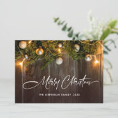 Cartes Pour Fêtes Annuelles Pine de Noël cônes Salutation rustique Boho (Debout devant)