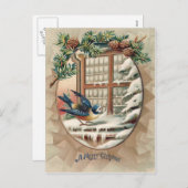 Cartes Pour Fêtes Annuelles Pine de pin de Noël (Devant / Derrière)