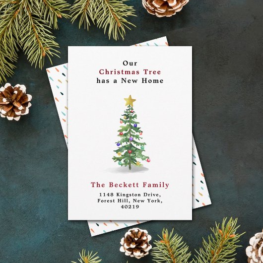 Cartes Pour Fêtes Annuelles Pine d'eau sapin de Noël Nouveau foyer