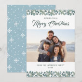 Cartes Pour Fêtes Annuelles Pine Eucalyptus Folio Photo de Noël (Devant / Derrière)