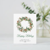 Cartes Pour Fêtes Annuelles Pine festive cônes Wreath Joyeux Noël PHOTO (Debout devant)