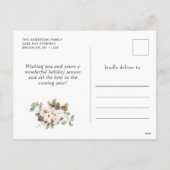 Cartes Pour Fêtes Annuelles Pine festive cônes Wreath Joyeux Noël PHOTO (Dos)