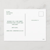 Cartes Pour Fêtes Annuelles Pine Green Élégant Script Christmas Tree photo (Dos)
