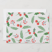 Cartes Pour Fêtes Annuelles Pine Holly Berries Gold Peace Multiphoto (Dos)