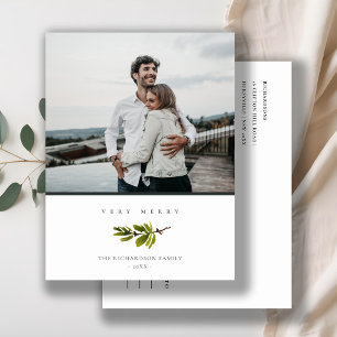 Cartes Pour Fêtes Annuelles Pine minime - Branche de Noël Photo Très Joyeux