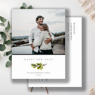 Cartes Pour Fêtes Annuelles Pine minime de la branche de Noël Photo Bonne anné