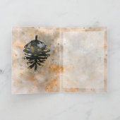 Cartes Pour Fêtes Annuelles Pine Noire et Or (Intérieur)