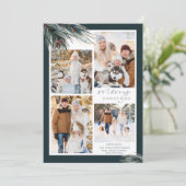 Cartes Pour Fêtes Annuelles Pine Script Joyeux Noël 4 Photo Collage (Debout devant)