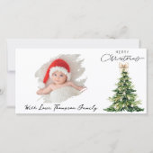 Cartes Pour Fêtes Annuelles Pine Tree Bow Christmas Elegant Photo Custom (Devant)