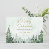 Cartes Pour Fêtes Annuelles Pine Tree Forest Noël Entreprise Logo Entreprise (Debout devant)