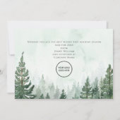 Cartes Pour Fêtes Annuelles Pine Tree Forest Noël Entreprise Logo Entreprise (Dos)